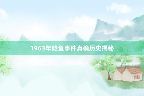 1963年鲶鱼事件真确历史揭秘