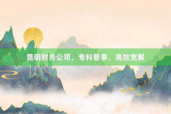 昆明财务公司，专科管事，高效宽解